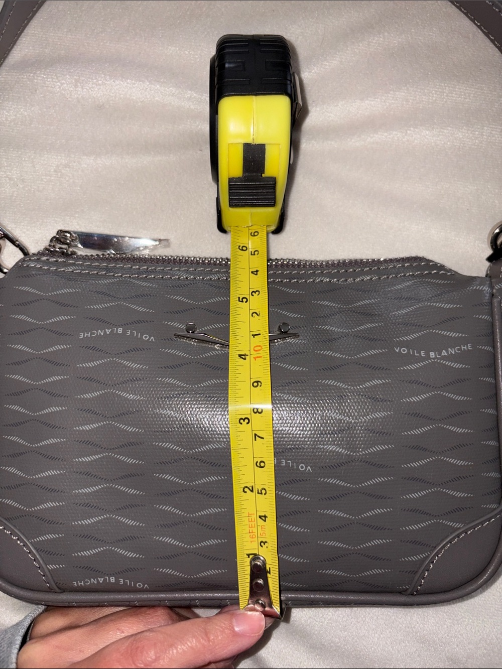 NWT VOILE BLANCHE Cocktail Monogram Small Purse in Cool Grey - Picture 11 of 13